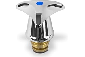STABILO SANITAER Stabilo-Sanitaer Hahnoberteil 1/2 Zoll blau Ventiloberteil Ventileinsatz Oberteil Messing Kaltwasser mit Sterngriff Ersatzteil Armatur Wasserhahn