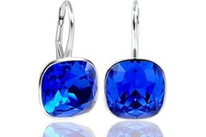 Nobel Silberohrringe 925 Sterling Silber Ohrhänger Swarovski Kristalle kurz minimalistisch