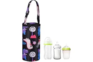 ESENLONG Borsa Isolante per Biberon,Borsa da Viaggio Portatile per Biberon,Borsa termica con strato isolante,mantiene i liquidi caldi e freddi,Adatto per uso domestico,viaggi e auto