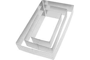 Cabilock Moule Rectangulaire À Pâtisserie En Acier Inoxydable 25X15X4.5Cm Set De 3 Moules Extensibles Pour Gâteau Mousse Tiramisu Fromage Accessoires Cuisine Maison