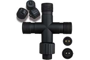 Joycome Connecteur Guirlande Exterieure, 1 vers 3 Connecteur 2 Broches, Imperméable Séparateur pour Lumières de Noël, Rideau Lumineux, Lumière Extérieure, Filet Lumineuse