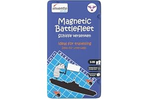 INVENTO just Play - Magnetspiel in handlicher Metalldose ab 2 Spieler zuhause und unterwegs Spieleklassiker ideal als Reisespiel oder Geschenk für Kinder ab 4 Jahre (Schiffe Versenken)