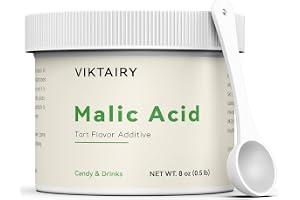 Viktairy Malic Acid Powder, 8 oz, Food Grade | Tart Flavor, for Making Sour Candy, Sour Gummy Bears, Drinks, Juice, Baking, Wine