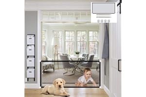 ALPHA RIDER Hunde Türschutzgitter Treppenschutzgitter, Hundeschutzgitter, Sicherheitsgitter für Hunde, Hundetürschutz Hundebarrieren Treppentor für Haustiere, Baby Absperrgitter ausziehbar & faltbar,110 x 72 cm