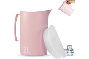 MYPICOMPANY Jarra Agua Plastico Premium 2l - Libre de Bpa, Multifuncional para Celebraciones y Actividades al Aire Libre, Jarra de Agua Plastico Color Rosa.