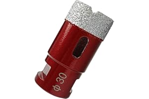 GXWCYI Corona Hormigon, Broca Porcelanico Rojo M14, 30 mm Sierra Corona, Broca Diamante, Broca Pared Espesar, para Perforación en Seco en Porcelanato, MáRmol, Piedra