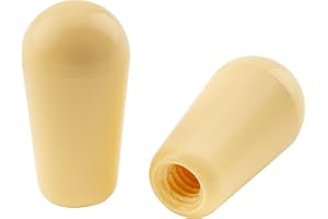 Musiclily Pro Tamaño Métrico Roscado Botón Selector Pastilla LP de 3 Posiciones Switch Tips para Guitarra Epiphone Les Paul, Crema (2 Piezas)