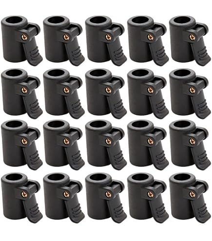 4 Pcs Plastic Tent Clamp Fasteners – Quick Release For 22-25mm Canopy/Awning Poles, ABS, Black-1105209