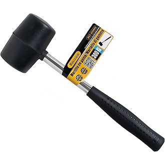 Martello Di Gomma Nero 300g - Impugnatura Antiscivolo Per Piastrelle, Pavimenti E Lavori Delicati