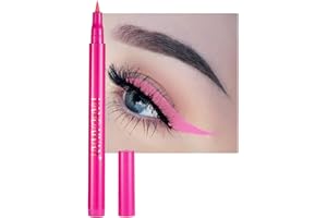 RENHUANGFUXI Coloured Eyeliner, Pink Eyeliner, Waterproof Liquid Eyeliner All Day Long-Lasting Eye Liners, Highly-Pigmented Colourful Eyeliner for Eye Makeup Tools, Black, White, Red, Blue(Only Pink)