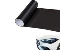 BFUZXY Tönungsfolie Auto,Scheinwerfer Folie,Autofolie Schwarz Mattschwarz,Selbstklebend Auto Folie,Tönungsfolie Scheinwerfer,Transparent Klebefolie für Rücklichter,Nebelscheinwerfer,Rückleuchten,120x30cm