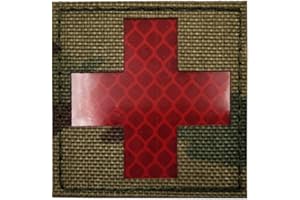 OHRONG Patchs médicaux réfléchissants EMS EMT MED - Croix rouge - Emblème de premiers secours pour sac à dos (CP)