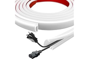 YOUMORO 1M Mini Silicone Cable Trunking Self-Adhesive Cable Cover, Half Round Wire Cover for TV, Wall, and Desk, Cable Hider for One Cords, Cable Raceway Home & Office Trim