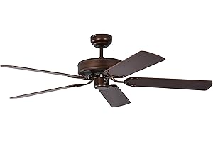 Ventilateur de plafond Pepeo Potkuri, sans éclairage, revêtement bronze antique, pâles de couleur acajou / osier