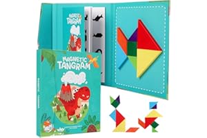 Maison Julia - Tangram Magnetico - Gioco per bambini dai 3 anni - Gioco di viaggio per bambini - Rompere testa - Logica -Apprendimento Forme geometriche Colori - Regalo Natale Compleanno - Montessori