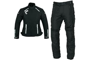 WMW WALI MOTO WEAR Damen Motorradkombi Kombi Textil 2-Teiler Anzug Rennanzüge Motorrad mit Hose Jacke Protektoren wasserdicht