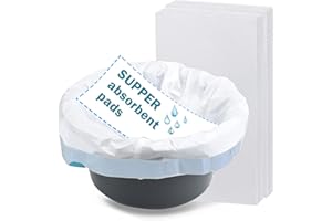 BUYOCKSS Toilettenpapier-Einlage mit saugfähigen Pads, 60 Stück, super saugfähig, Einweg-Abfallbeutel für Toilettenstuhl, tragbare Toilettenbeutel, Camping-Toilettenbeutel, universell einsetzbar