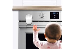 EUDEMON Serrure de four de sécurité pour enfants, serrure de porte de four résistante à la chaleur, facile à installer et à utiliser adhésif 3M VHB (Blanc)