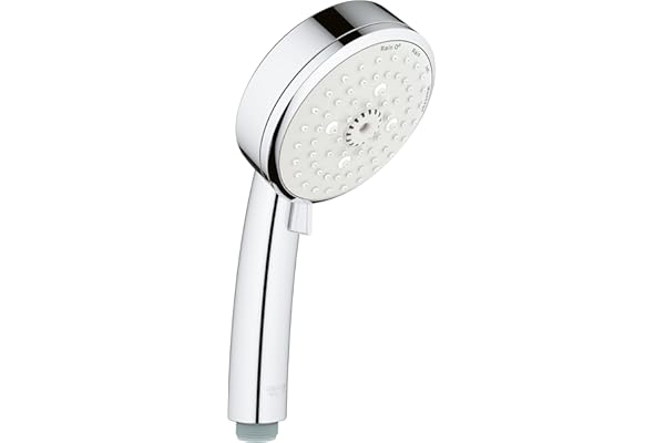 GROHE Tempesta Cosmopolitan 100, Pommeau de Douche 4 Jets (Rain O², Pluie, Massage, Jet tonique), Economie d'Eau, Chromé, 27575002
