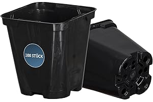 ‎TYMAR Tymar Anzuchttöpfe 14x14, 100 Stück, Blumentopf, Vierecktopf für Aussaat, für Sämlinge oder Stecklinge, Pikiertöpfe, Kunststoff