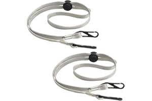 UPSTORE 2PCS grigio regolabile in nylon antivento corda cappello da cintura flessibile rimovibile cinghia clip supporto di fissaggio per golf, pesca, canottaggio, vela e altri sport all'aria aperta