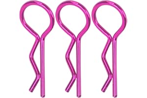 Dilwe 10Pcs R-Shape RC Car Body Clips, Metal Shell Pins for 1/5 1/6 1/8 1/10 Scale Remote Control Cars, Secure Fastening Accessories (Purple)