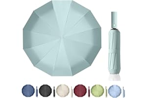 Maibar Umbrella Windproof Strong, 24 Ribs Waterproof Umbrella, Folding Travel Umbrellas, Wind proof Parasols for Men and Women (Mint Green)