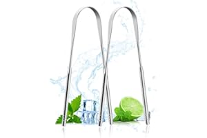 ACWOO Skrobak do języka, 2 szt. Skrobak do języka ze stali nierdzewnej, środek do czyszczenia języka, szczoteczki do pielęgnacji jamy ustnej, usuwa świeży oddech (srebrny)