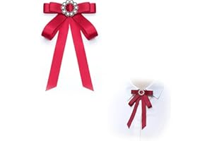 HEZHOU Schleifenbrosche mit Strass Fliege mit Brosche Perle Bogen Brosche Vintage Band Broschen Damen Vintage Broschennadeln Strass Brosche Elegante Broschennadeln Bekleidungs Damenmode Kleiderclip