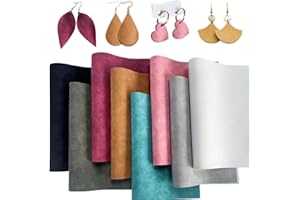 XHT Lot de 8 pièces - 21 x 30 cm - En cuir synthétique lisse et doux - Imitation daim - Pour travaux manuels, couture, projets de bricolage