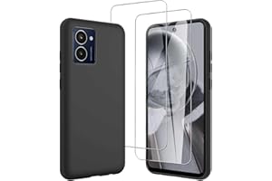 JDXHFF Hülle Kompatibel mit HMD Pulse Pro/HMD Pulse/HMD Pulse Plus (6.56") und 2 Stück Schutzglas Gehärteter Film Displayschutzfolie - Schwarz Weich Silikon Schutzhülle Flexibel TPU Tasche Case