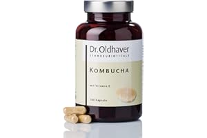 ‎DR. OLDHAVER ETHNOEUBIOTICALS Dr. Oldhaver Kombucha + Vitamin E, Hochwertiger und Hochdosierter Kombuchatee Extrakt, Exzellentes Preis-Leistungsverhältnis, Kombination mit Vitamin E gegen oxidativen Stress, 180 Kapseln