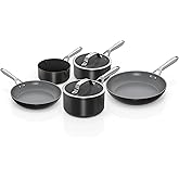 Ninja ZEROSTICK Ceramic Pro 5-Piece Pan Set, Scratch Resistant, Made PTFE-Free, All Hob Compatible, Black CW35000UK