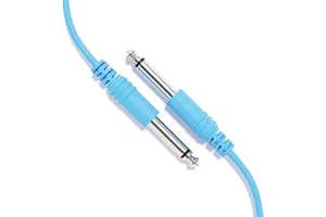 ExcelValley - 1 Pack - Mono Patch Cables - TS 6.35mm to 6.35mm Eurorack Synth [Blue - 200cm 79"]