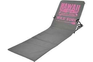 JEMIDI Lettino Prendisole Giardino - Sdraio Spiaggia Schienale Reclinabile - Materassino Mare Pieghevole con Sacca Portatile - Sedia Campeggio Grigio e Rosa