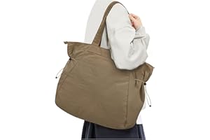 CADOLIM Borsa Shopper Donna Shopping Bag Borsa Università Donna Grande Tote Bag Borsone Palestra Sportiva Donna Grande Capacità Per PC Da 14 15,6 Pollici Beige