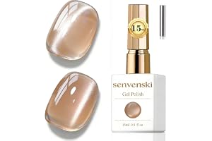 Senvenski Gelé Glas Cat Eye Gel Nagellack Katteöga med Magnet 15ML Magnetisk 3D Glittrande Holografiskt Genomskinlig Skimrande Färg Gellack Salon Hemtjänst (Klar Vit, 15ml)