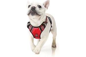 HEELE Pettorina anti-tiro per cani di piccola taglia, con manico morbido riflettente, addestramento all'aperto, rossa S