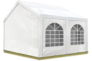 TOOLPORT Carpa de Fiesta 4x5 m Carpa para Fiestas Carpa de Lona PE 450 N Carpa de jardín Carpa para Fiestas Blanca Impermeable