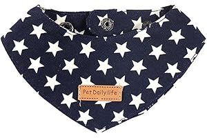 Oyccen Collier Bandana pour Chat Écharpe Triangle à Motif D'étoiles Bandana Collier Foulards Réglable pour Petit Chien Chiot