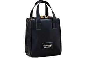 Larlary Kosmetyczka podróżna dla kobiet, kosmetyczka o dużej pojemności, wielofunkcyjna kosmetyczka z uchwytem, ​​kosmetyczka dla kobiet, czarny, 18 x 15 x 9 cm