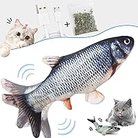 skicare Katzenspielzeug Elektrisch Fisch,Flippity Elektrisch Fish Spielzeug für Katzen,USB Elektrische Plüsch Fisch…