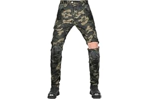 QIYUANT Motorradhose Zip Off Herren Motorrad Jeans Reiten Schutzhose Denim Reißfester Stretch Jeanshose Wanderhose Abnehmbar mit Abnehmbar Verbesserter Rüstung Knie-Hüftpolster