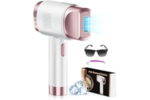 OUPSEEN 21J Depiladora Laser con Función de Refrigeración, 600NM-1200NM Onda de Luz Roja, Pantalla táctil LCD, 3 en 1 Depiladora Luz Pulsada con 9 Niveles de Energía para Bikini, Axilas, Cara, Cuerpo Oro Rosa