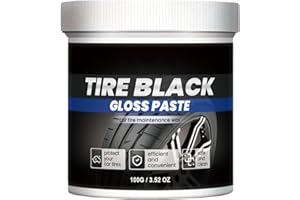 Mnozreo Waterproof Car Tyre Wax, Glart Tyre Gloss Paste, Tyre Black Wax, Glart Tyre Gloss Spray, Car Tyre Care for Mats, Silk Gloss, Care Paste for Car Tyres, 100 g