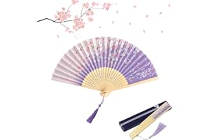 HEAWAA Damski składany wachlarz, składany wachlarz bambusa w chińskim stylu vintage do dekoracji na urodziny, wesele, przyjęcie prezent