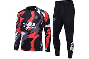 WDDWYHLL Tuta da calcio, da uomo, a maniche lunghe, abbigliamento sportivo, traspirante, per fitness, corsa, jogging, per ragazzi