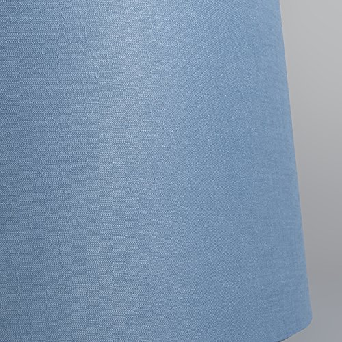 QAZQA Leinen Lampenschirm 40cm rund DS E27 leinen blau , Rund konisch Schirm Pendelleuchte, Schirm Stehleuchte, - 8