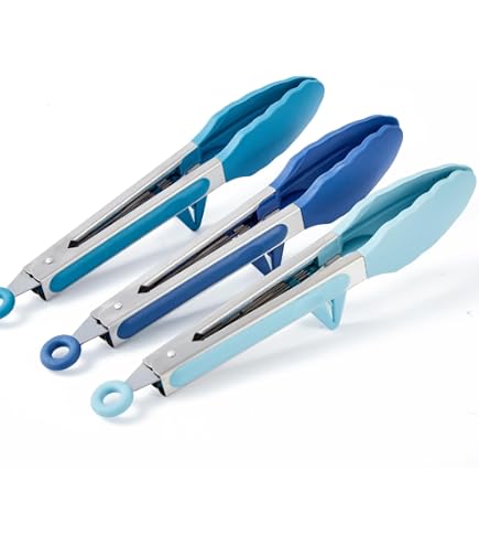 3 Mini-Silikonzangen 17,8 Cm – Rot, Hitzebeständig Bis 220°C, Für Vorspeisen & Salate