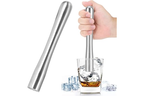 HERCHR Cocktail Muddler i rostfritt stål, citron potatismosare för att hacka isbitar, professionell utsökt mojito-hantverkspestel